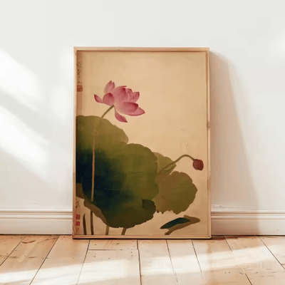 Inspire Picks Japanese Crane Ukiyo e Poster Vintage Red Sun Traditional Wall Art 20 40x60cm Unframed