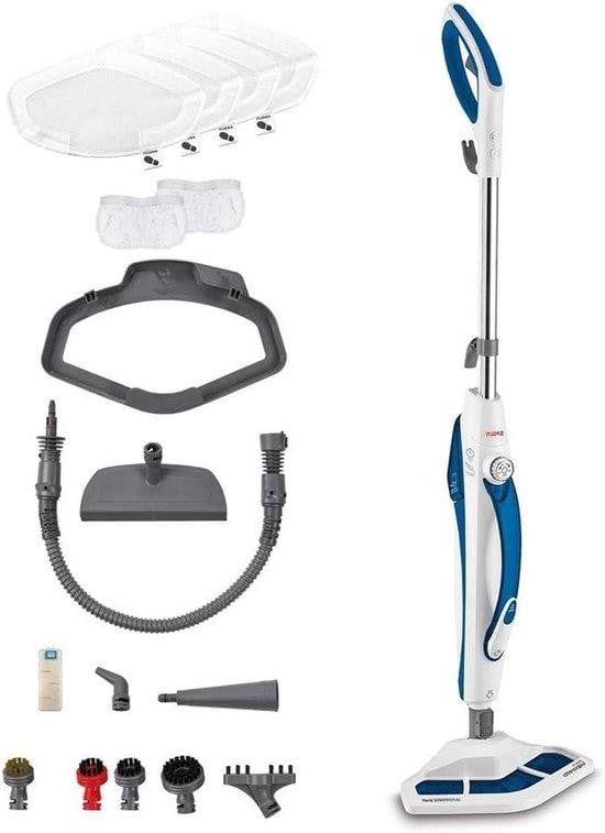 Polti Stoomreiniger en Stoomdweil met 17 Accessoires - Blauw Wit