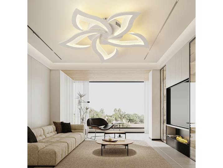Plafonnier LED nordique créatif à 5 pétales blanc, lampe décorative pour la maison, chambre, salon, restaurant, hôtel, éclairage