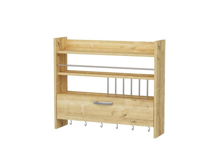 Mid.you Gewürzregal, Holzwerkstoff, 85x72x19.6 cm, Küchenzubehör, Vorratsbehälter, Gewürzgläser