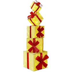 vidaXL Geschenkbox-Weihnachtsdekoration 5 stk. 125 LEDs Warmes Weiß 42049624