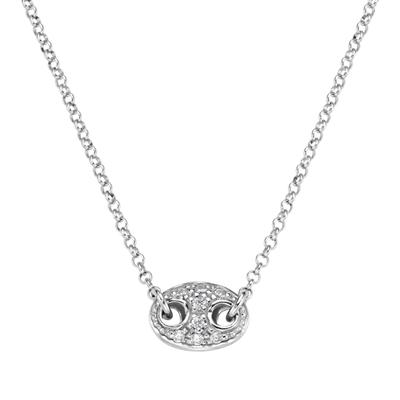 Collier SMART JEWEL "Mittelteil mit Zirkonia, Silber 925", silber, Halsketten, Damen, 43cm, Silber 925 (Sterlingsilber), Collier