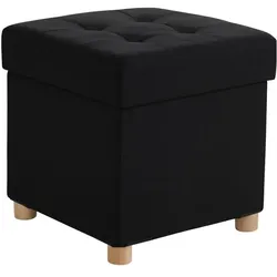Relaxdays Hocker mit Stauraum Schwarz