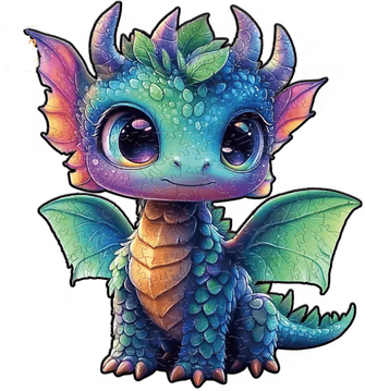 Inspire Essentials Wooden Animal Jigsaw Puzzle Unique Dog Puzzle Gift For Adults And Kids baby Dragon a5