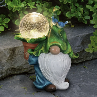 HomeDecorAndMore LLC Adorable Garden Gnome Solar Lights Snaanbag