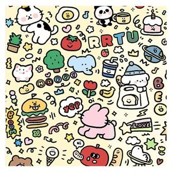 Uplift Essentials Self Adhesive Cartoon Printed Cat Grooming Restraint Wrap Fabric style 2 21.7 X 21.7 In