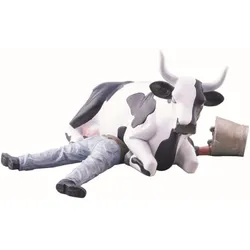 Ni Mu - Cow Sitting on Man - Cowparade Kuh Medium