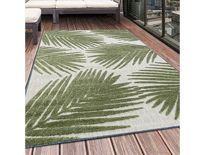Bahama Palm teppich indoor/outdoor hochtief effekt rechteckig 140x200cm grün