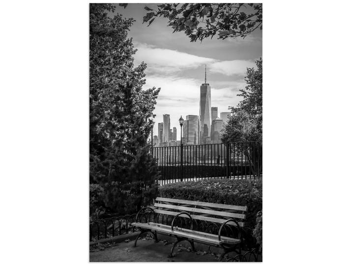 Wandbild ARTLAND Urbaner Rückzugsort mit NYC-Skyline , schwarz-weiss (farbe bild(er): schwarz), B:80cm H:120cm, Bilder, Wandbild, als Alubild, Leinwandbild, Poster, Wandaufkleber in verschied. Grössen