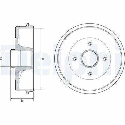DELPHI Bremstrommel bfr538 für RENAULT