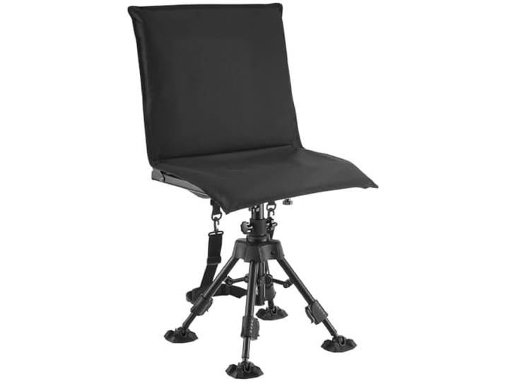 VEVOR Chaise de Chasse Silencieuse Pivotante à 360°\, Siège de Chasse Pliable et Portable\, Cadre en Acier Robuste\, avec Housse\, Pieds Anti-enfoncement\, Hauteur Réglable\, pour Pêche et Camping