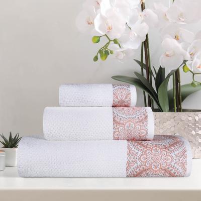 Superior Medallion Cotton Jacquard Texture 3 Piece Assorted Towel Set