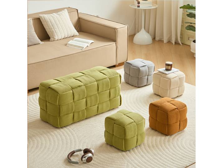 Tabouret bas pour la maison, canapé en tissu, petit tabouret carré, banc pour enfants, tabouret à langer en bois massif, créatif pour célébrités d'internet