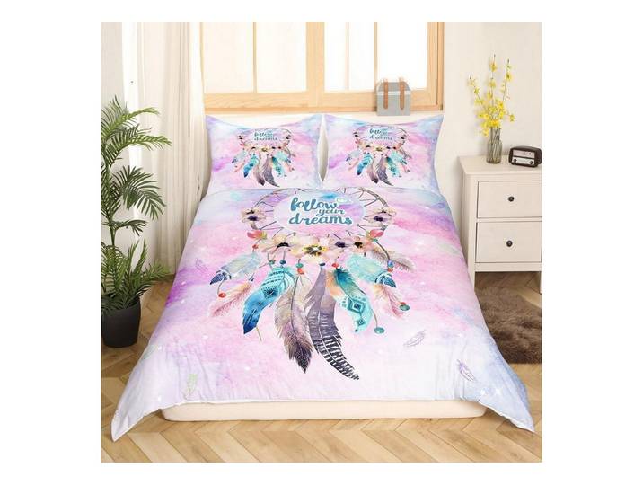 LuxusKollektion Jugendbettwäsche Bettwäsche Set Dreamcatcher Blumen 155x220cm