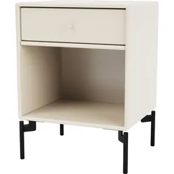 Dream Nachtschrank hellbeige mit schwarzen Beinen