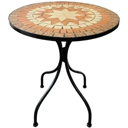 Mojawo, Gartentisch + Balkontisch, Mediteraner Mosaik Tisch Ø60cm (60 x 70 cm)