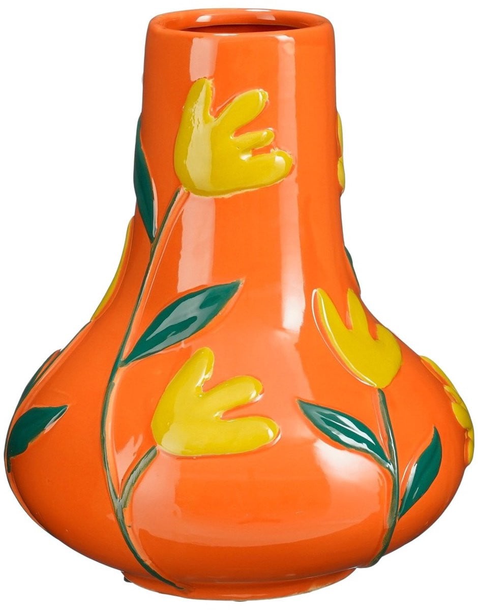 Mica Decorations Ava Vaas - Oranje - Keramiek - H30 x Ø25 cm