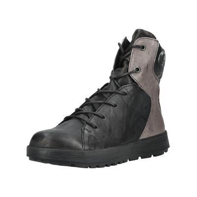 Schnürstiefelette THINK "Think Stiefelette Leder", Damen, Gr. 40, schwarz, schwarz, Leder, Schuhe Schnürstiefelette