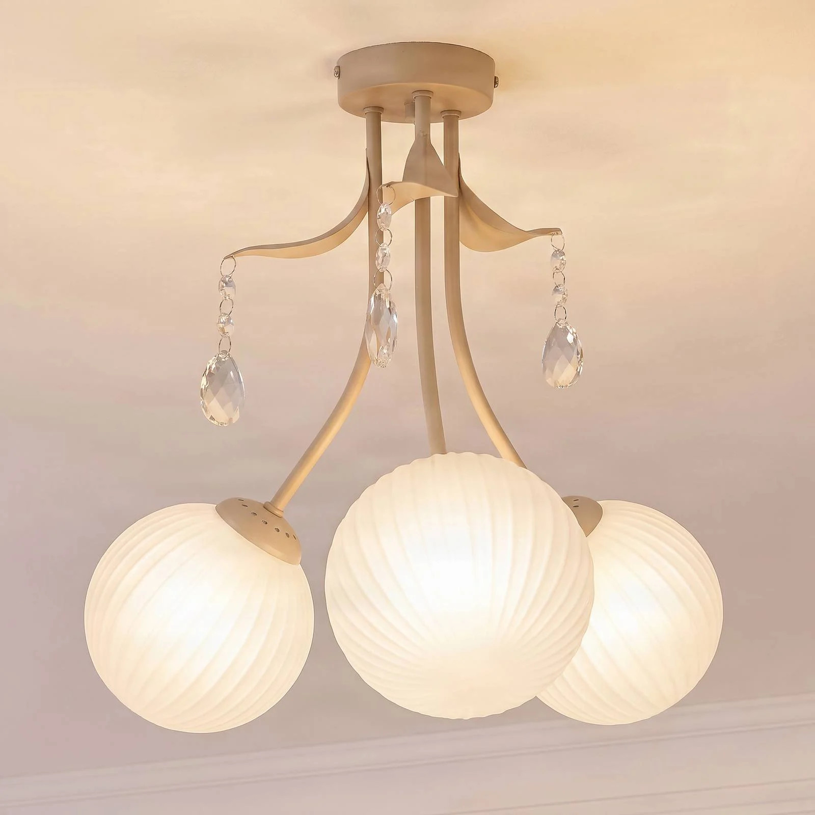 Milagro Lighting Celeste Plafondlamp - Goud/Messing - Dimbaar - Metaal, Glas en Kristal