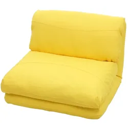 Décoshop26 - Multifunktionales Klappbett mit Relaxfunktion aus gelbem Stoff/Textil 04_0003098