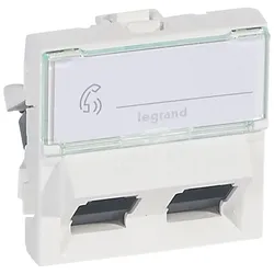 Legrand 076504 Datendose Kategorie6 2xRJ45 45° UTP 2M Mosaic ultraweiß