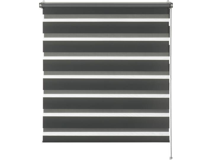 Doppelrollo Tilda , grau, B:45cm H:150cm, Polyester, SCHÖNER WOHNEN-KOLLEKTION, Rollos, Doppelrollo, geklemmt, silberne oder weisse Rollo-Technik