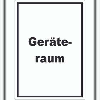 HB-Druck Geräteraum Aufkleber mit Text Schuppen hochkant A0 (841x1189mm)