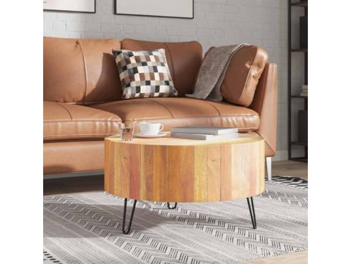 HEFZGDB Couchtisch Altholz Massiv Industrie-Stil Vintage Beistelltisch Wohnzimmertisch Nachttisch Handgefertigt Recyceltes Holz Stabil Langlebig Einzigartiges Unikat