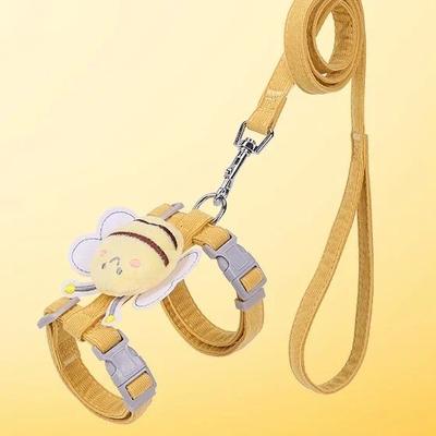 Uplift Treasures Cartoon Bee Cat Harness Leash Set yellow m (4.5 7.5kg Of Pet)