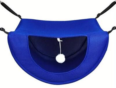 Inspired Living CoolRest Breathable Mesh Cat Hammock Bed blue large