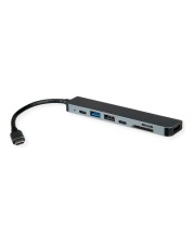 ROLINE USB-C Dock HDMI+ 2xA+1xC 1xTF/SD+1xC PD 4K60 Digital/Daten Digital/Display/Video (12.02.1122)