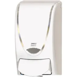 SC Johnson, Seifenspender + Seifenschale, Waschraumspender Deb Proline weiss mit Chromleiste für 1 Liter Kart...