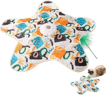 Inspire Picks Interactive Automatic Cat Turntable Toy Feather Chase & Animal Sound Enrichment Game b