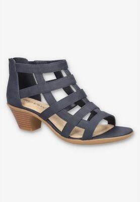 Wide Width Women's Marg Sandal by Easy Street in Navy (Size 9 W)