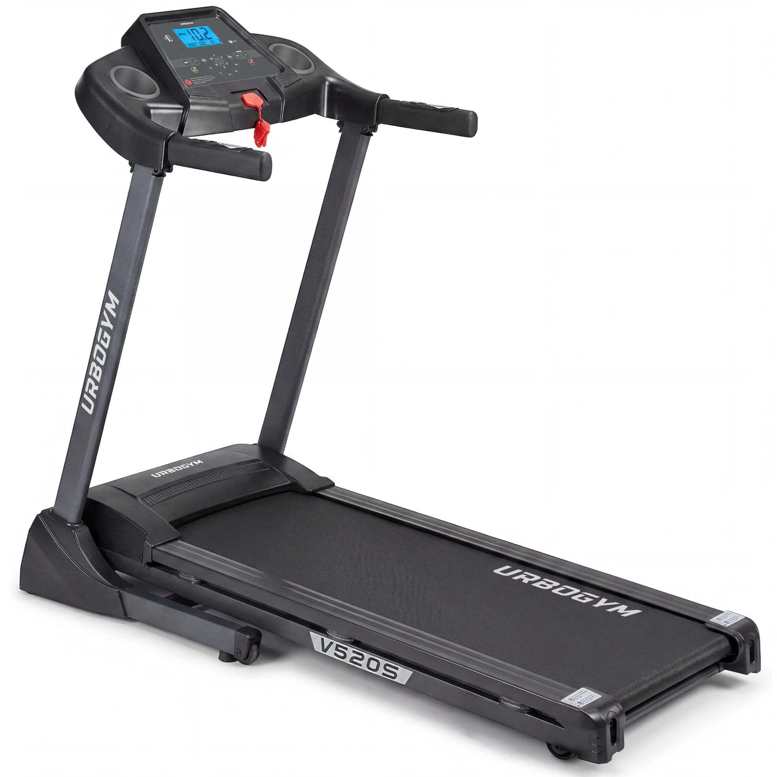 URBOGYM V520S Elektrisches Laufband, 15 km/h, 15-stufige Auto-Steigung, 12 Programme, klappbar, Bluetooth, bis 130 kg