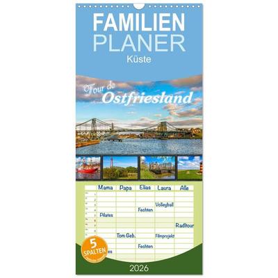 Familienplaner 2026 - Tour de Ostfriesland mit 5 Spalten (Wandkalender, 21 x 45 cm) CALVENDO