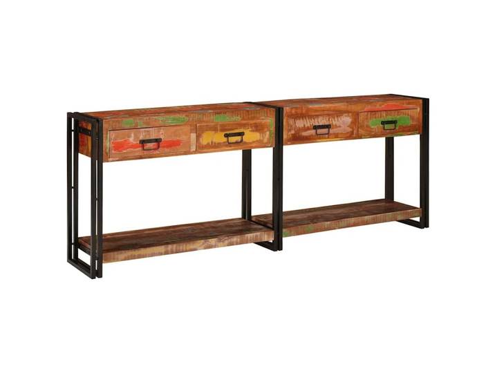 vidaXL Konsolentisch Konsolen-Tische 2 stk. Mehrfarbig 200 x 33 x 75 cm (2-St)