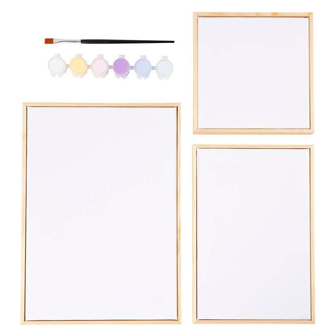 Creativ Company Leinwand mit Farbe und Pinsel im Set (23 x 7 cm) (257269)
