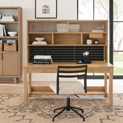 WILK Wood Computer Desk with Hutch and Storage, Home Office Writing Desk