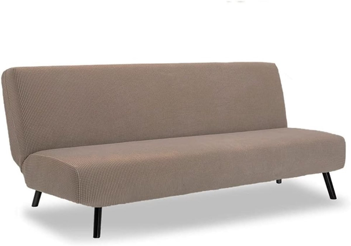 Bankhoes Slaapbank Protector Taupe Stretch Jacquard Stof 185-216cm