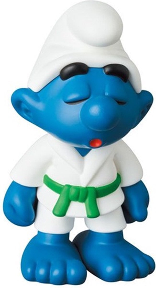 Medicom Smurfen Judo Smurf met groene band verzamelobject 8 cm