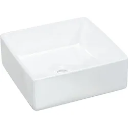 vidaXL Waschbecken Weiß 37x37x13 cm Keramik Quadratisch