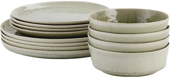 Stellar, Stoneware - Bantham 12 Piece Dinnerware Set, Service for 4 Green