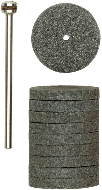 Proxxon Disques abrasifs en carbure de silicium, 22 mm, 10 pièces avec support (28304)