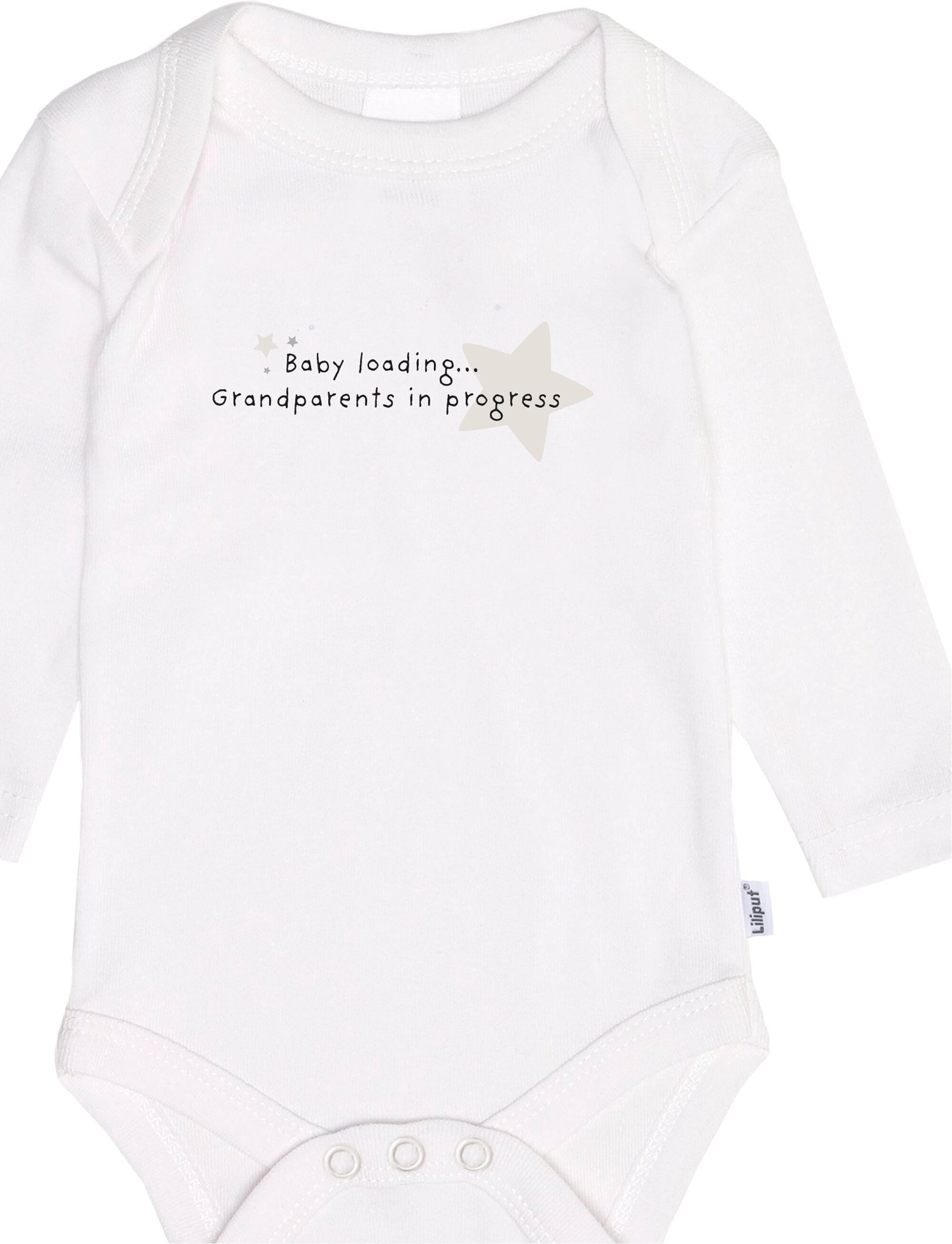 Erstausstattungspaket LILIPUT "Baby loading Grandparents in progress", Mädchen, Gr. 62/68, weiß, 100% Baumwolle, KOB Set-Artikel Erstausstattungspaket, 3er-Pack mt passenden Söckchen