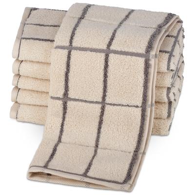 Gaestehandtuecher ROSS "Überkaro 9032", beige (natur, flanell), B:30cm L:50cm, Frottier, Frottier, Handtücher, 100% Baumwolle, made in Germany