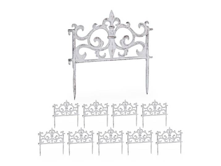Relaxdays Barrière de jardin antique à 10 éléments