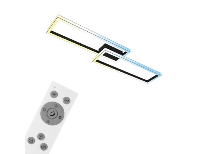 BRILONER - LED Deckenlampe Dimmbar, LED Deckenleuchte, Lampe, Wohnzimmerlampe, Schlafzimmerlampe, einstellbare Farbtemperatur, Fernbedienung, Nachtlicht- und Timerfunktion - 1200x280x80mm