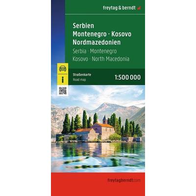 freytag & berndt Straßenkarte Serbien - Montenegro - Kosovo - Nordmazedonien 1:500.000, Sonstige von , KOMPASS Freytag & Berndt, 978-3-7079-2465-7