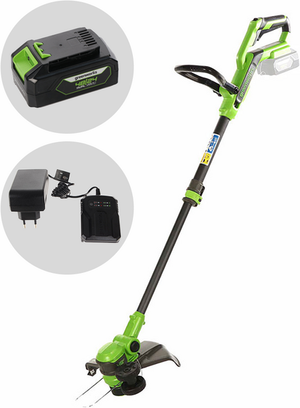 Greenworks G48GTE30IIK2 - Tagliabordi a batteria - 48V 2Ah